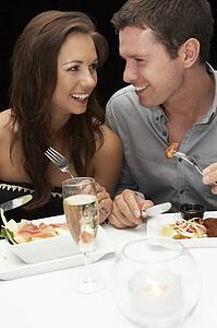 Young couple in restaurant