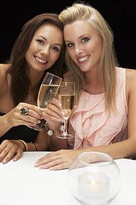 Young women in restaurant