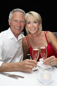Senior couple in restaurant