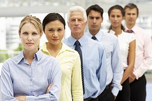 Mixed group business people