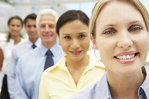 Mixed group business people