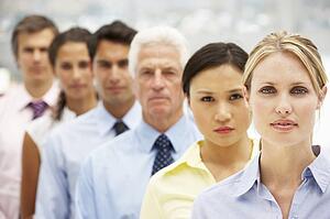 Mixed group business people