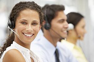 Businesswoman wearing headset