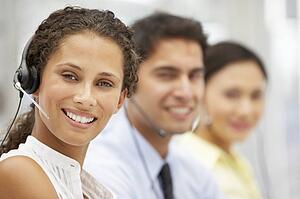 Businesswoman wearing headset