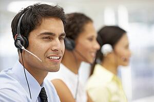 Businessman wearing headset