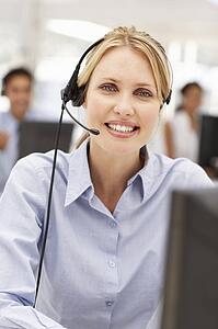 Businesswoman wearing headset