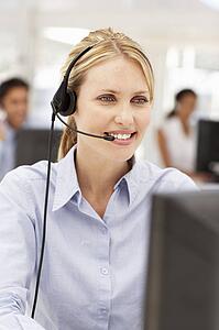 Businesswoman wearing headset