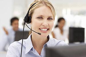 Businesswoman wearing headset