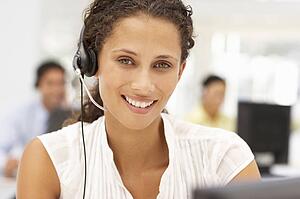 Businesswoman wearing headset