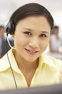 Businesswoman wearing headset