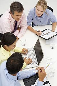 Mixed group in business meeting