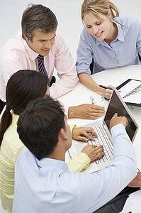 Mixed group in business meeting