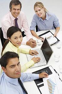Mixed group in business meeting
