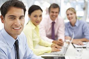 Mixed group in business meeting
