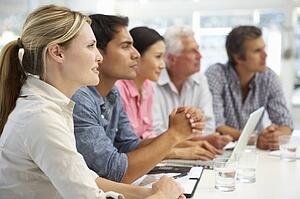 Mixed group in business meeting