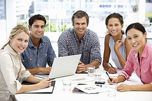 Mixed group in business meeting