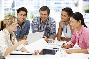Mixed group in business meeting