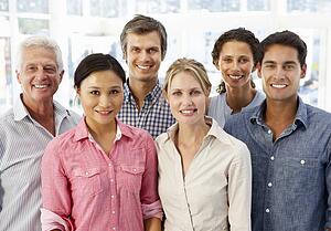 Mixed group business people in office