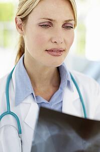 Female doctor with x-ray