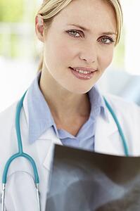 Female doctor with x-ray