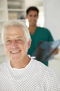 Young doctor with senior patient