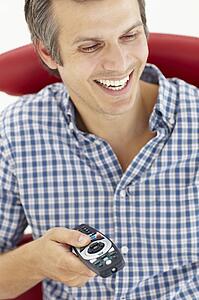 Man with remote control