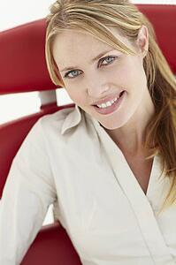 Woman sitting in chair
