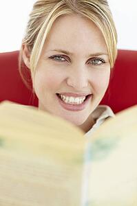 Woman reading book