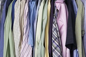 Rail of men's shirts
