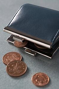 Open purse with coins