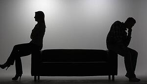 Man and woman in silhouette