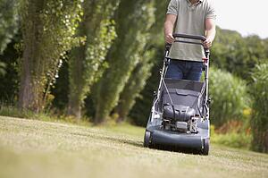 Man mowing lawn
