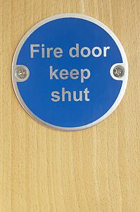 Keep shut sign on fire door
