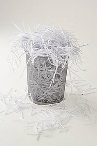 Waste bin full of shredding