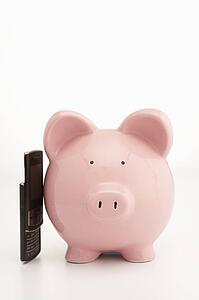Piggybank and cellphone