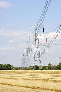 Electricity pylons in countryside