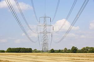 Electricity pylons in countryside