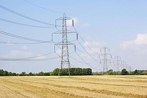 Electricity pylons in countryside