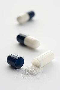 Opened medicinal capsule