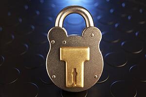 Golden padlock