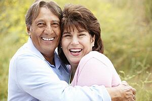 Senior Hispanic couple outdoors