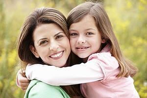 Portrait Hispanic mother and daughter