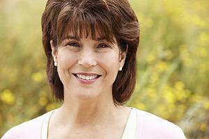 Portrait senior hispanic woman outdoors