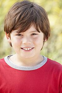 Portrait caucasian boy outdoors