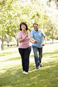 Senior Hispanic couple outdoors