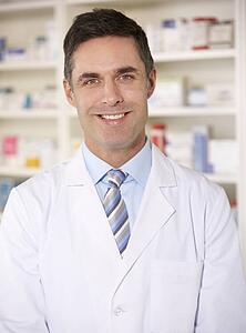Portrait American pharmacist at work