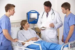American medical team by patient's bed