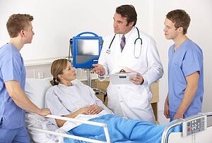American medical team by patient's bed