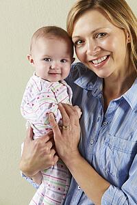 Studio Shot Of Happy Mother and Baby