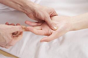 Detail hand reflexology massage